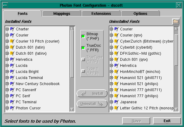 Photon Font Configuration