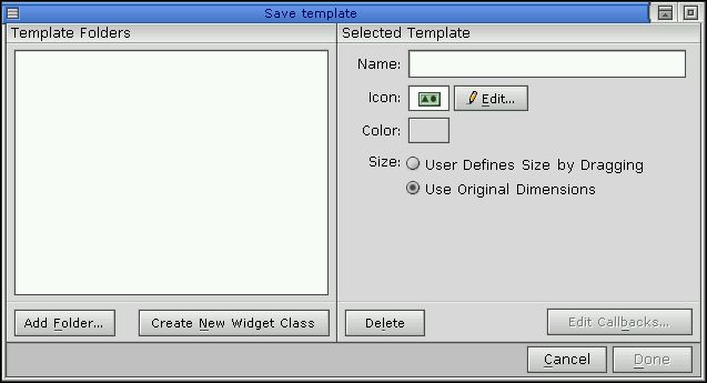Save as template dialog