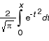 erf(x) = 2/sqrt(pi)*integral from 0 to x of exp(-t*t) dt