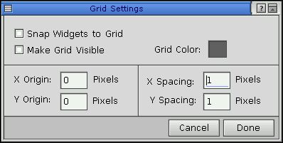 Grid Settings dialog
