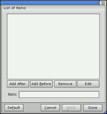 List editor