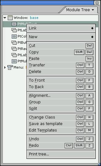 Module Tree panel